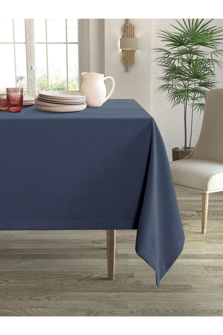 Velvet Textured Navy Blue Color Table Cloth - Swordslife