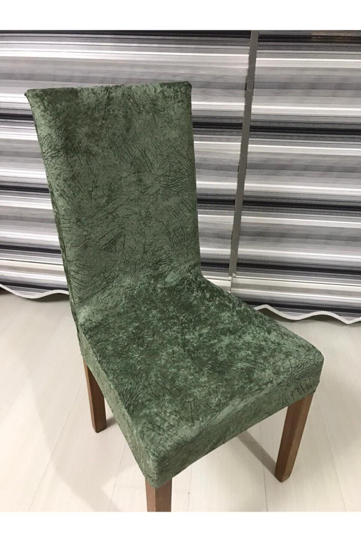 Velvet Khaki Green Black Vein Patterned Chair Cover Digital Printed 1 Piece Standard Single Cover - Swordslife