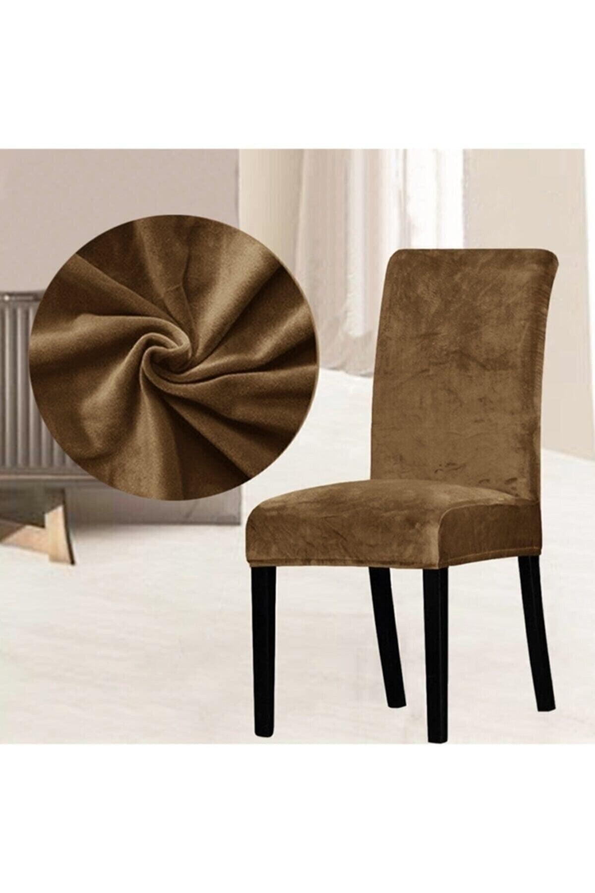 Velvet Chair Cover Cover -dark Brown 6 Pieces - Swordslife