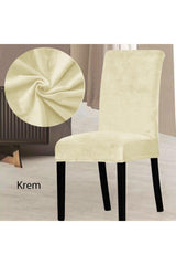 Velvet Chair Cover Cover -cream 6 Pieces - Swordslife