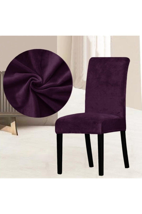 Velvet Chair Cover Cover -Plum 6 Pieces - Swordslife