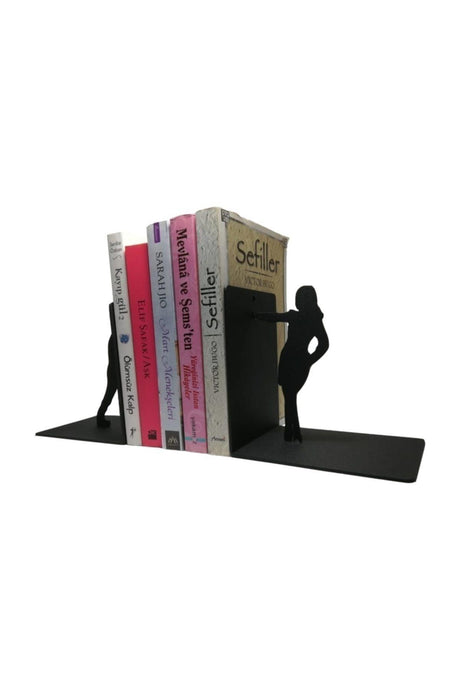 Decorative Stylish Metal Book Holder With Female And Male Figures, Book Support - Swordslife