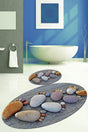 Kadser Gray Foot Stone Oval Bath Mat Set Closet Set - Swordslife