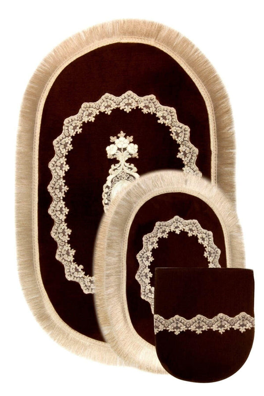 Coffee Exclusive 3 Piece Oval Dowry Fringed