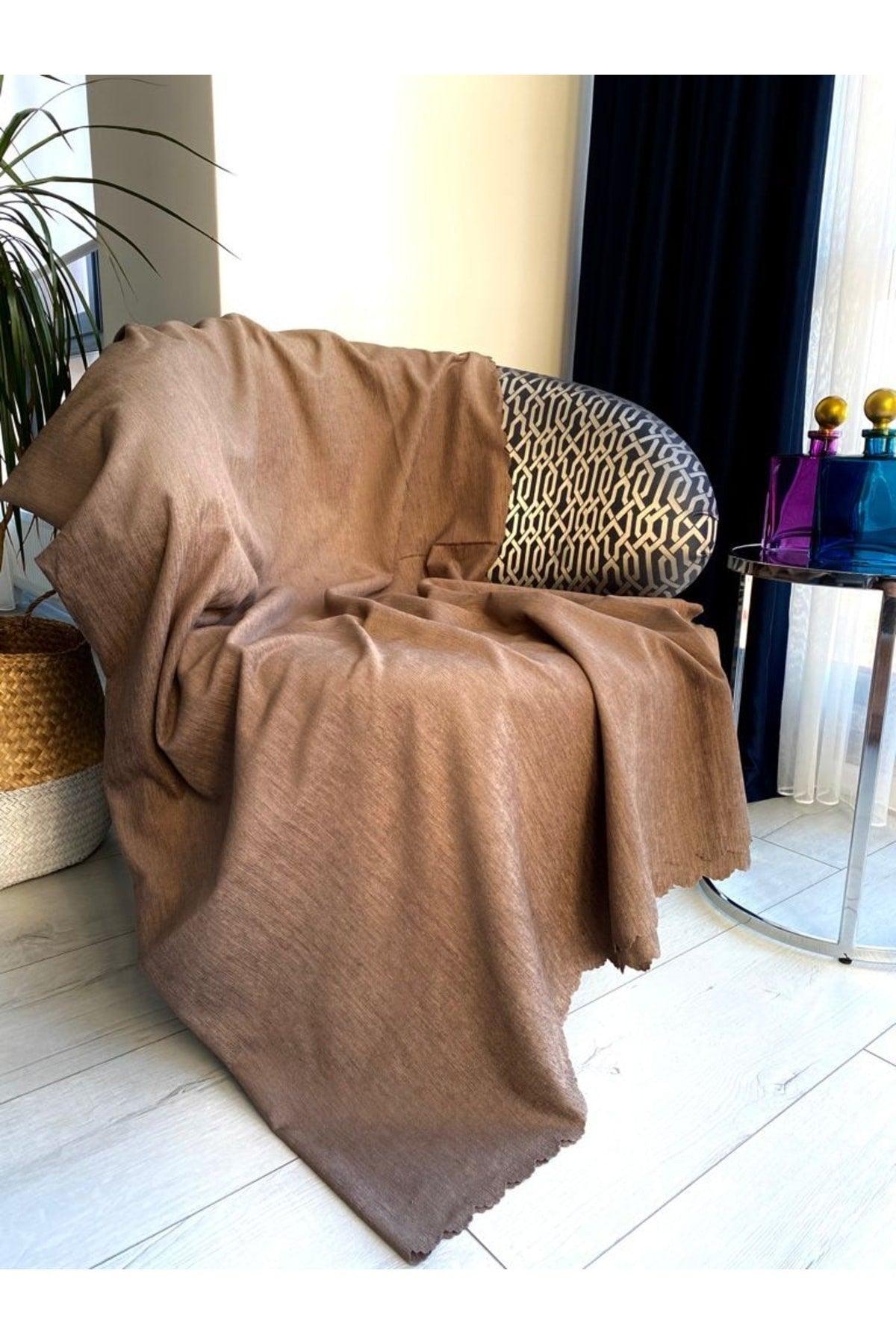 Brown Mink Non-Slip Fabric Chenille Sofa Cover Sofa Bed Cover Throw - Swordslife