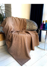 Brown Mink Non-Slip Fabric Chenille Sofa Cover Sofa Bed Cover Throw - Swordslife