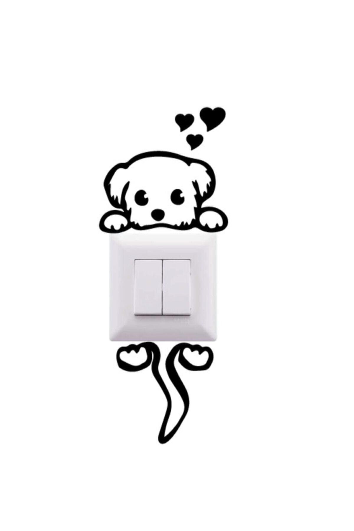 Heart Detail Cute Dog Socket Decor Dog Key Edge Decor Wooden Socket Ornament - Swordslife