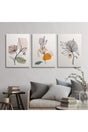 Canvas Wall Painting Abstract Flowers Set of 3 Paintings - Swordslife