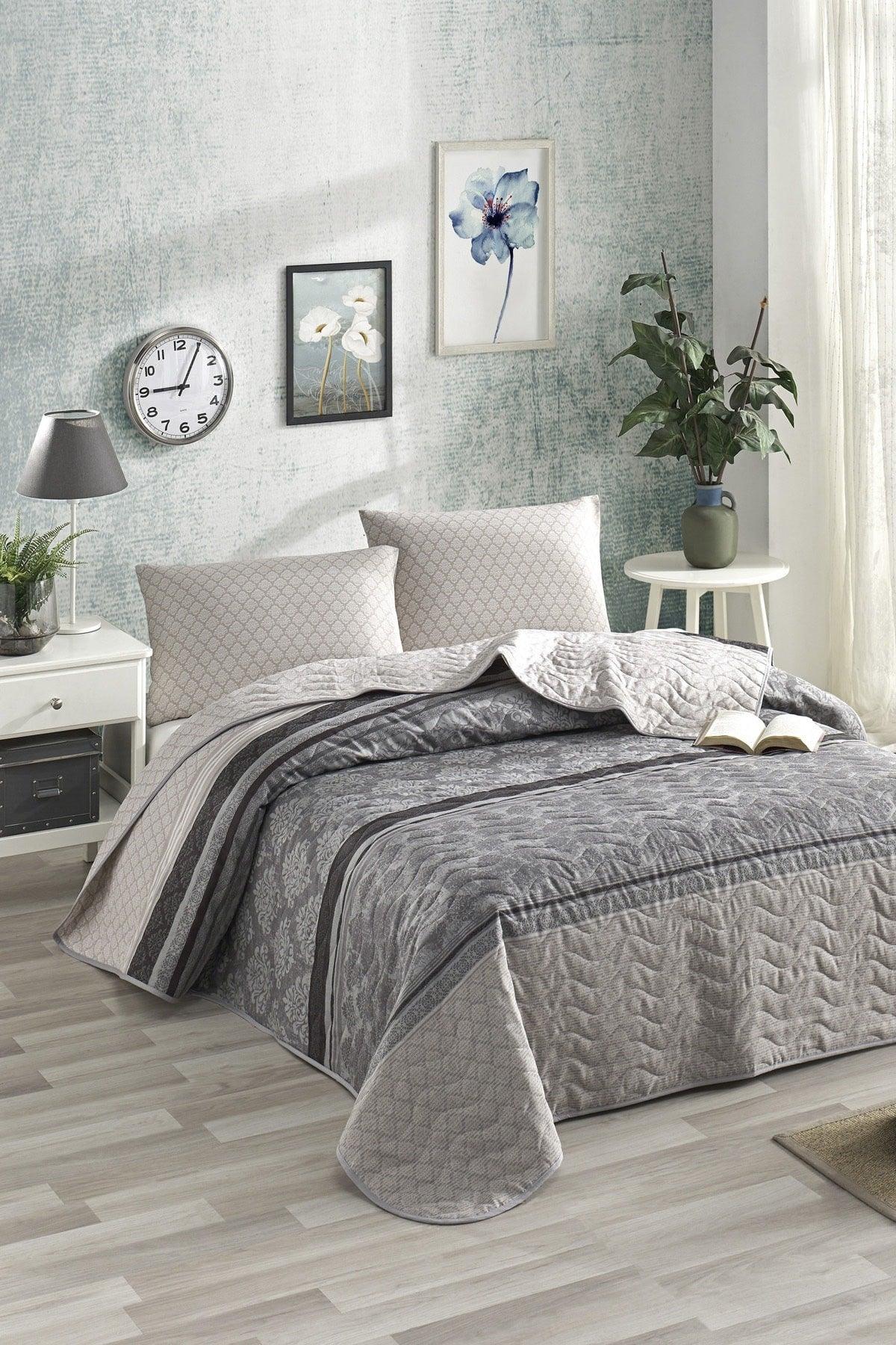 Quilted Bedspread Set Double Creative Gray - Swordslife