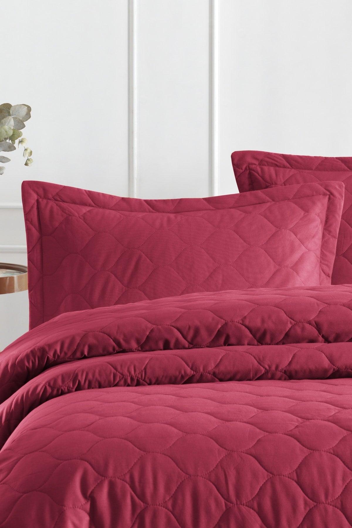 Quilted Pillow Cover 2 Pack 50x70cm Freshcolor Claret Red - Swordslife