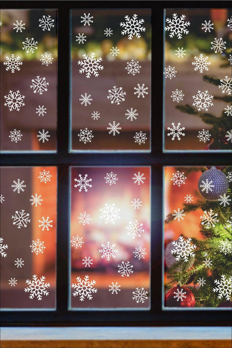 Snowflakes Sticker Set - Suitable for All Surfaces New Year Winter Themed Snowflakes Christmas Sticker - Swordslife