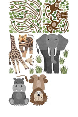 Cartoon Linear Forest Animals Wall Sticker - Swordslife