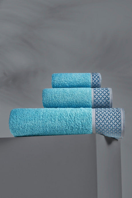 Karlina Model 6 Pcs Bath Set Royal Blue-salmon