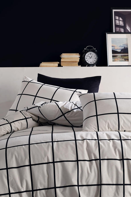 Karo Black Ranforce Single Duvet Cover Set - Swordslife