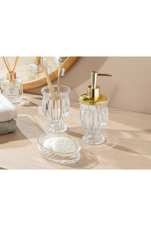 Katya 3-Set Bathroom Set 8x8x19 8x8x12 13x9x3cm Transparent - Swordslife