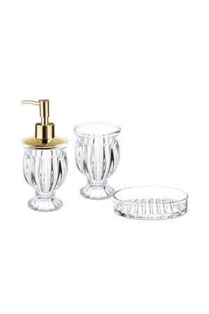 Katya 3-Set Bathroom Set 8x8x19 8x8x12 13x9x3cm Transparent - Swordslife
