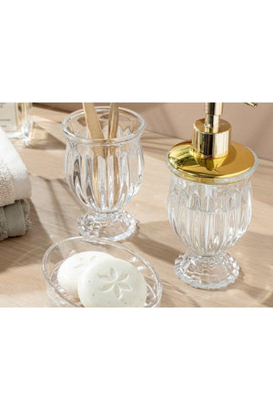 Katya 3-Set Bathroom Set 8x8x19 8x8x12 13x9x3cm Transparent - Swordslife