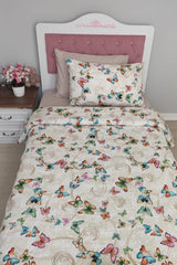 Butterfly Patterned Young Elastic Linen Single Duvet Cover Set - Swordslife