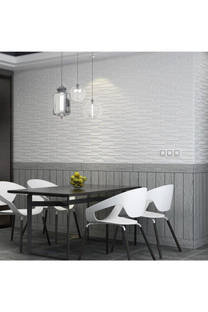 Self Adhesive 3d Size White Opaque Wallpaper Panel Nw55 - Swordslife