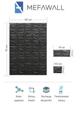 Self Adhesive Flexible Foam Black Stone Pattern Wallpaper Panel - Swordslife