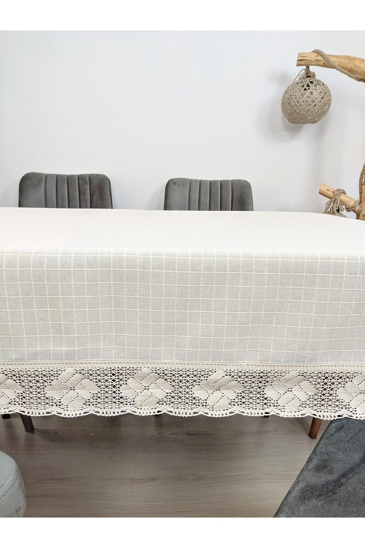 Linen Tablecloth Wide Lacy Monika Fabric Cotton Buldan Bodrum Linen Square Rectangle Round - Swordslife