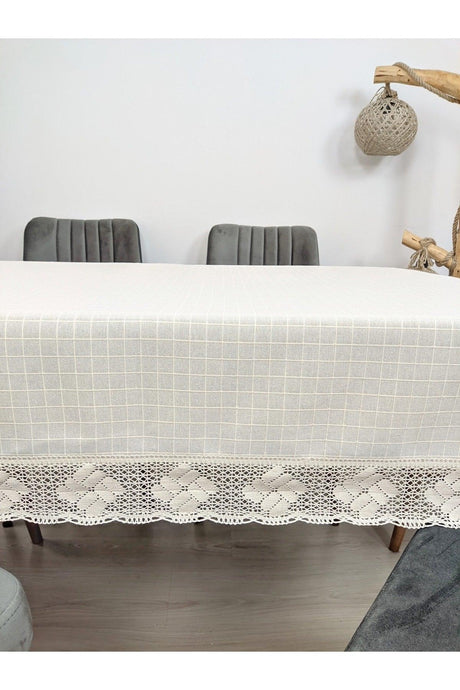 Linen Tablecloth Wide Lacy Monika Fabric Cotton Buldan Bodrum Linen Square Rectangle Round - Swordslife