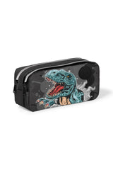 Kids Dark Gray Black Dinosaur Patterned Two