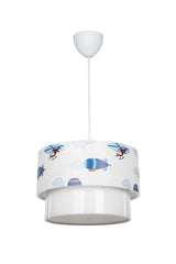 Kinderr Kids Room Blue Airplane And Helicopter Pattern Pendant Chandelier - Swordslife