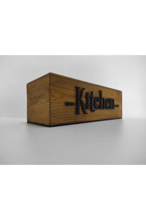 Kıtchen Wooden Box, Counter Top Wooden Organizer, Decorative Wooden Box, Kitchen Decoration - Swordslife