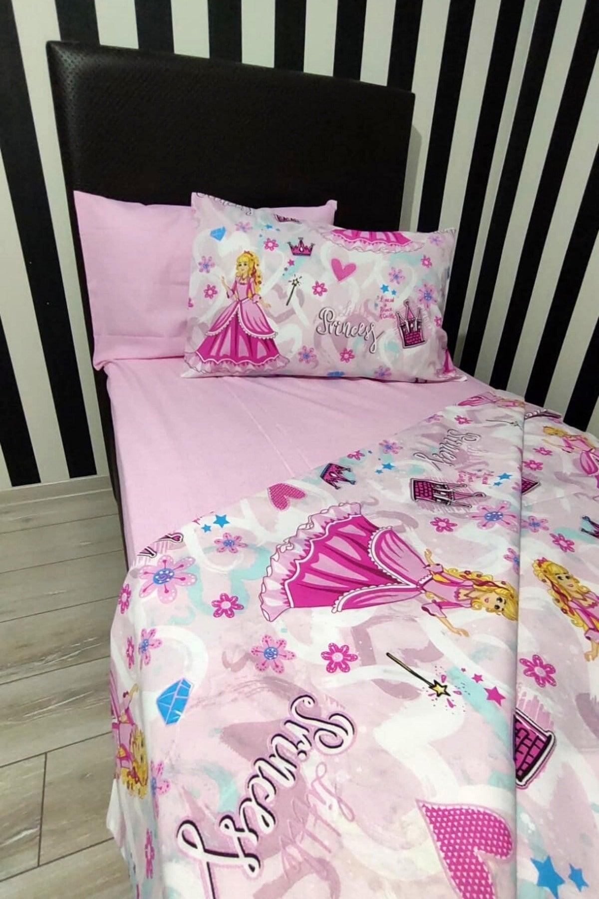 Girl Princess Printed Elastic Fitted Sheet Single Duvet Cover Set - Swordslife