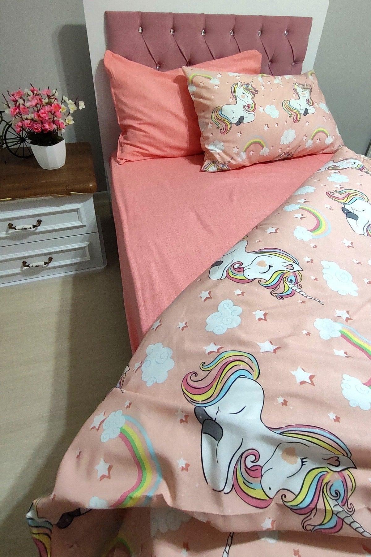 Girl Unicorn Printed Single Duvet Cover Set - Swordslife