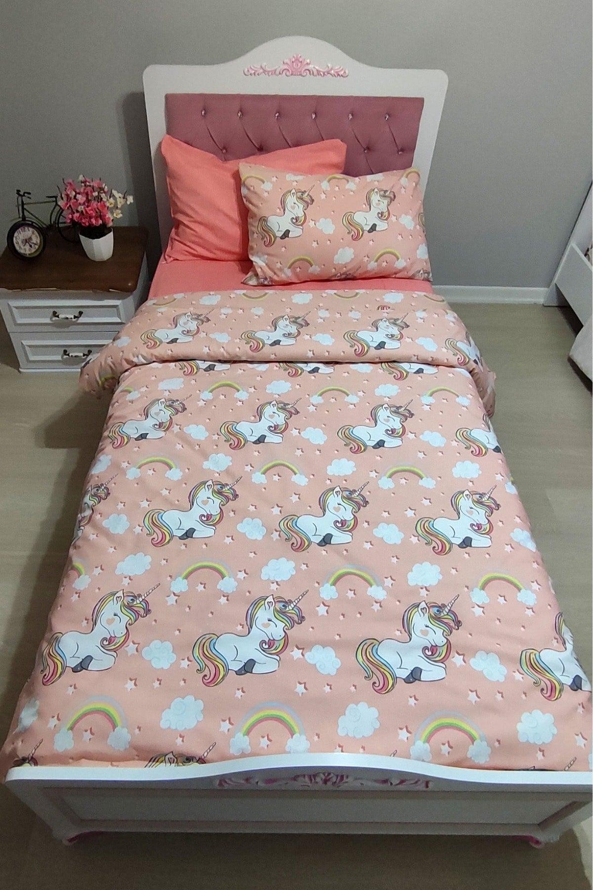 Girl Unicorn Printed Single Duvet Cover Set - Swordslife