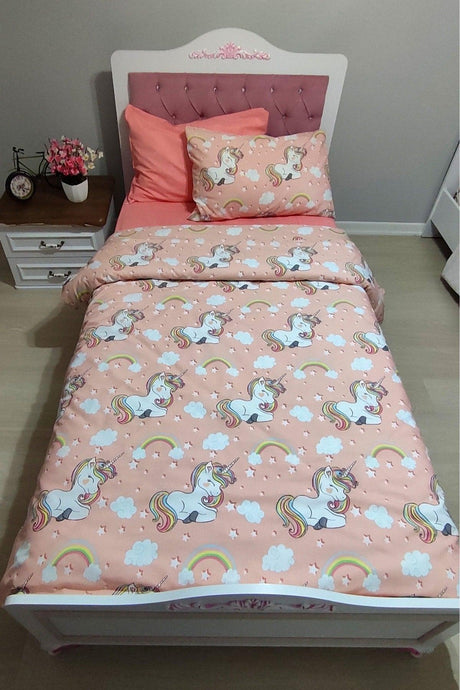 Girl Unicorn Printed Single Duvet Cover Set - Swordslife