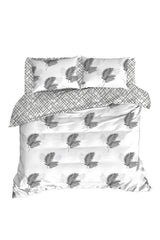 Easy-to-Iron Duvet Cover Set Palma Gray Double - Swordslife