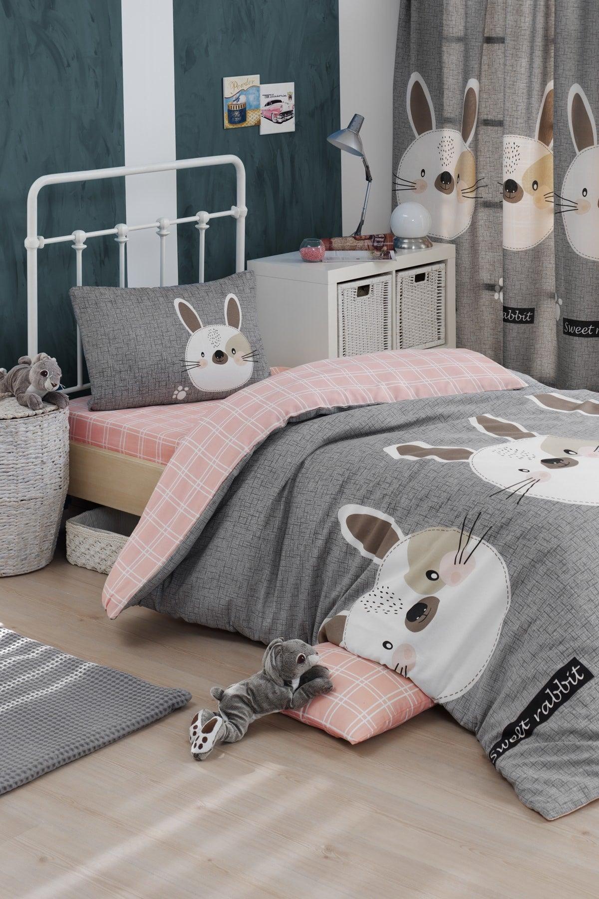 Easy-to-Iron Duvet Cover Set Single Rabbit A - Swordslife