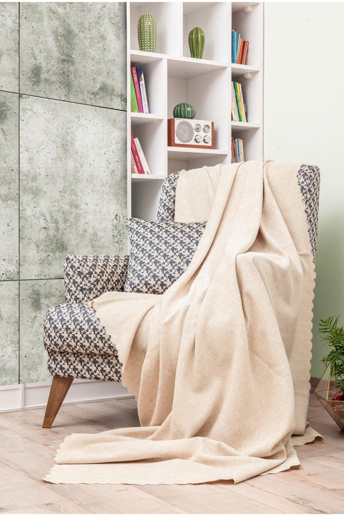 Seat Cover | Sofa Cover | Throw 175x215 Jacquard Non-Slip Seat Cover| Cream - Swordslife