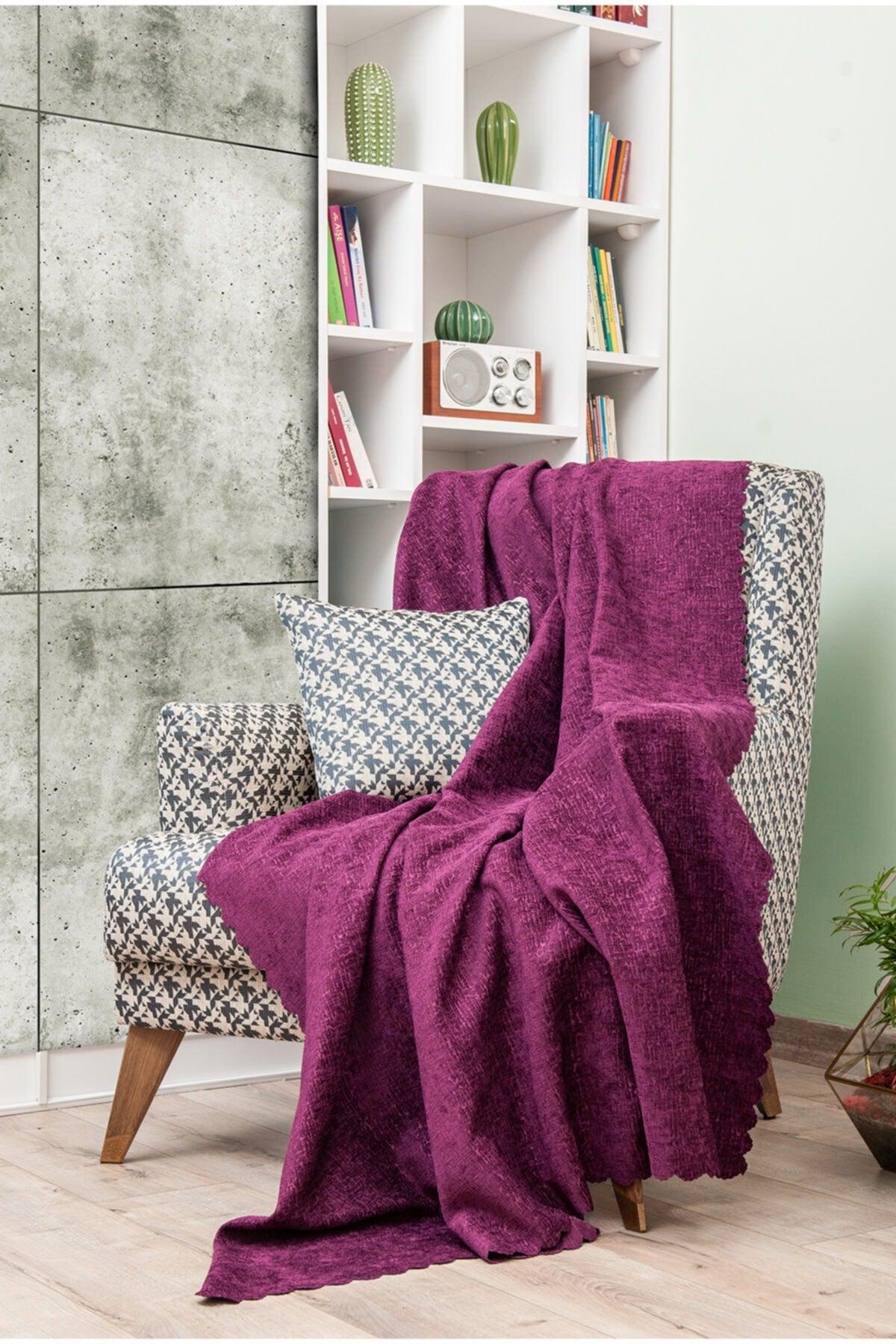 Seat Cover | Sofa Cover | Throw 175x215 Jacquard Non-Slip Seat Cover| Plum - Swordslife