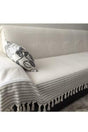 Sofa Cover Set Cream Ground Gray Striped 3x3x1x1 . - Swordslife