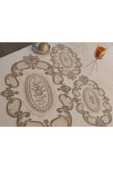 Cream Gold Silk Embroidery Bedroom Set - Swordslife