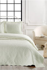 Cream Authentic Double Microfiber Quilted Bedspread - Swordslife