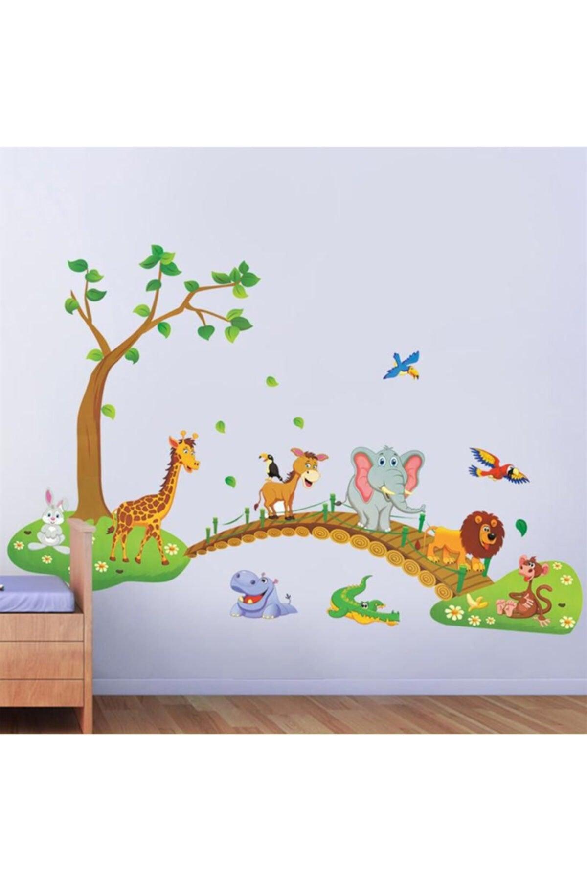Kt Decor Kids Room Decoration Wall Decor Tree Bridge And Animals - Swordslife