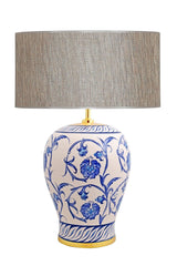 Kty-srm01 Blue Blanc Ceramic Lampshade - Gray Gilded - Swordslife