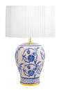 Kty-srm01 Blue Blanc Ceramic Lampshade - White Organza - Swordslife