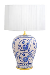 Kty-srm01 Blue Blanc Ceramic Lampshade - White Organza - Swordslife