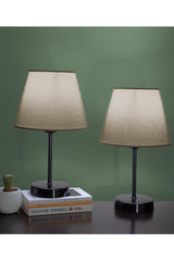 Kumbeji Modern Double Bedroom Lampshade Black Footed Table Lamp - Swordslife