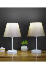 Kumbeji Modern Double Bedroom Lampshade White Standing Table Lamp - Swordslife