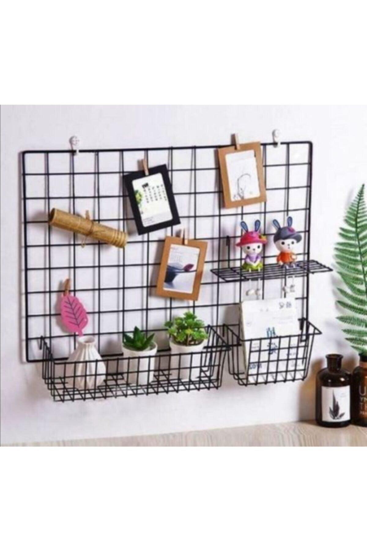 l Wire Clipboard Photo Hanger Note Holder+Basket and