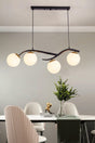 Labra Modern Architectural Design Black Case White Glass Lined Quadruple Chandelier - Swordslife