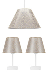 Lacy Cream Triple Lampshade Conical Chandelier Set Bedroom Lighting - Swordslife