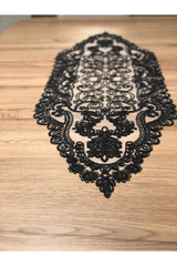 Lace Detailed Black Runner (110x35cm) - Swordslife